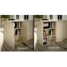 Armoire bibliothèque avec 2 portes poussoir - 3 étagères - hauteur 196 cm (4 largeurs au choix) So Madrid