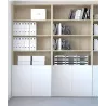 Armoire bibliothèque avec 2 portes poussoir - 4 étagères - hauteur 235 cm (4 largeurs au choix) So Madrid