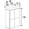 Armoire de rangement 4 portes fermeture à poussoir hauteur 158 cm (4 largeurs au choix) So Madrid
