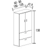 Armoire de rangement 2 portes ouverture 110° et 270° - 2 tiroirs dossiers suspendus - haut. 196 cm So Madrid