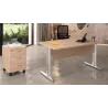 Bureau droit pied métallique en "L" avec rangement caisson sur roulettes So Presto
