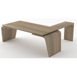 Bureau de Direction design Italien piètement extérieur avec retour extérieur So Luna