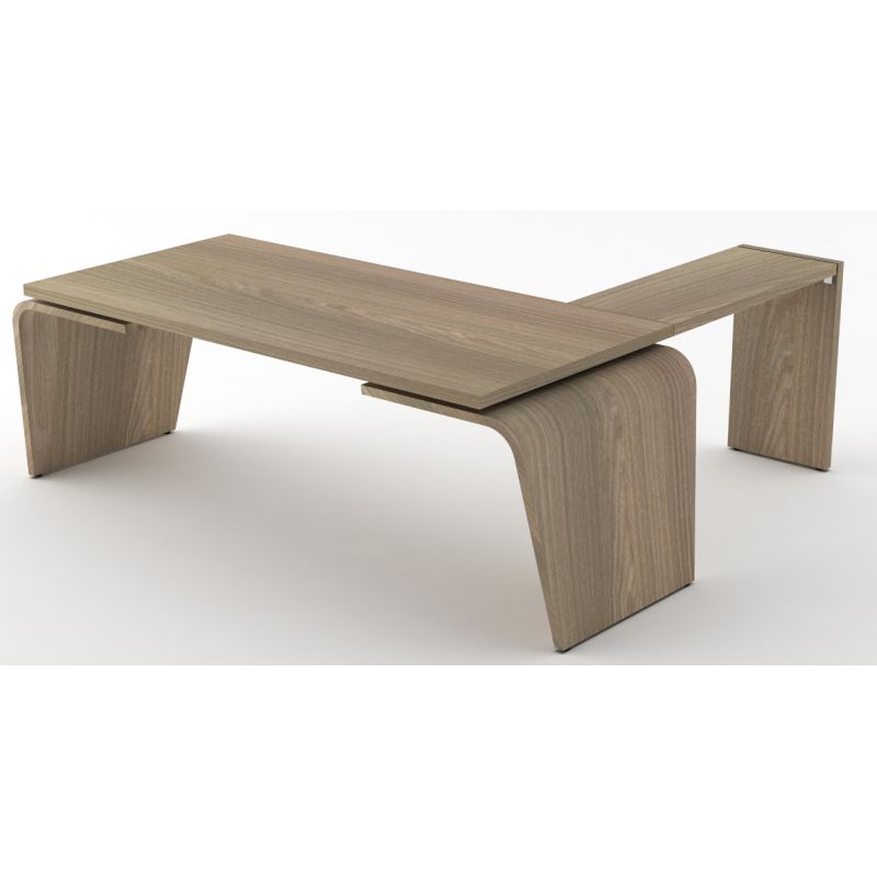 Bureau de Direction design Italien piètement extérieur avec retour extérieur So Luna