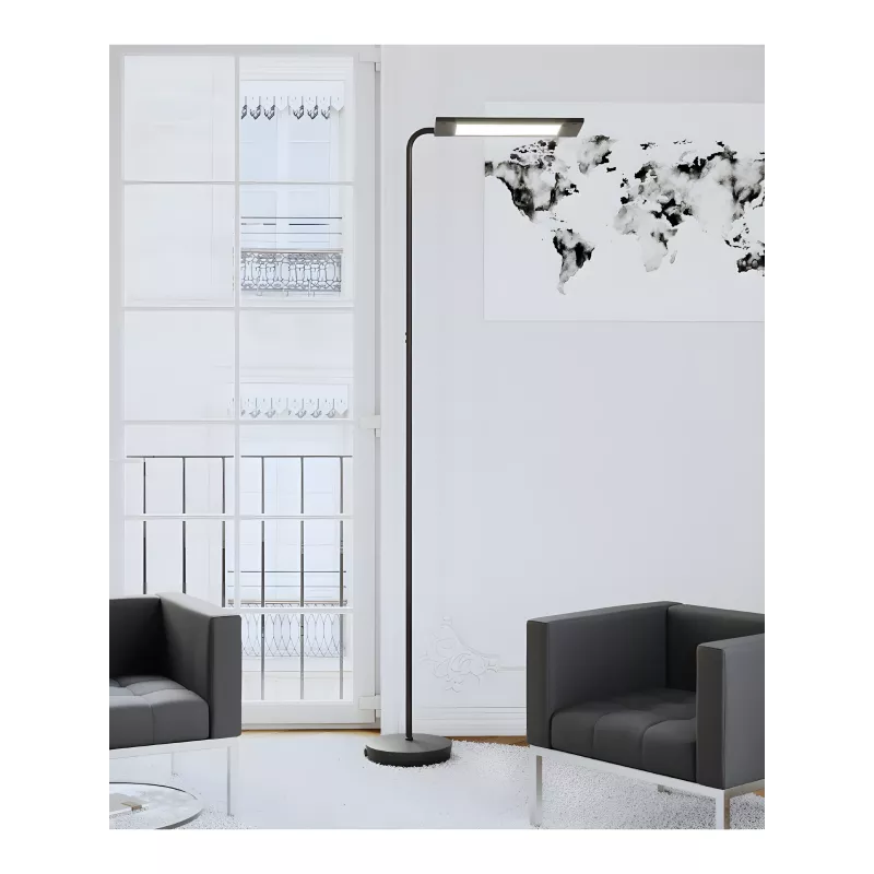 Lampadaire LED réversible noir