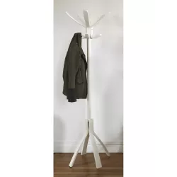 Porte manteau en bois blanc CAFÉ