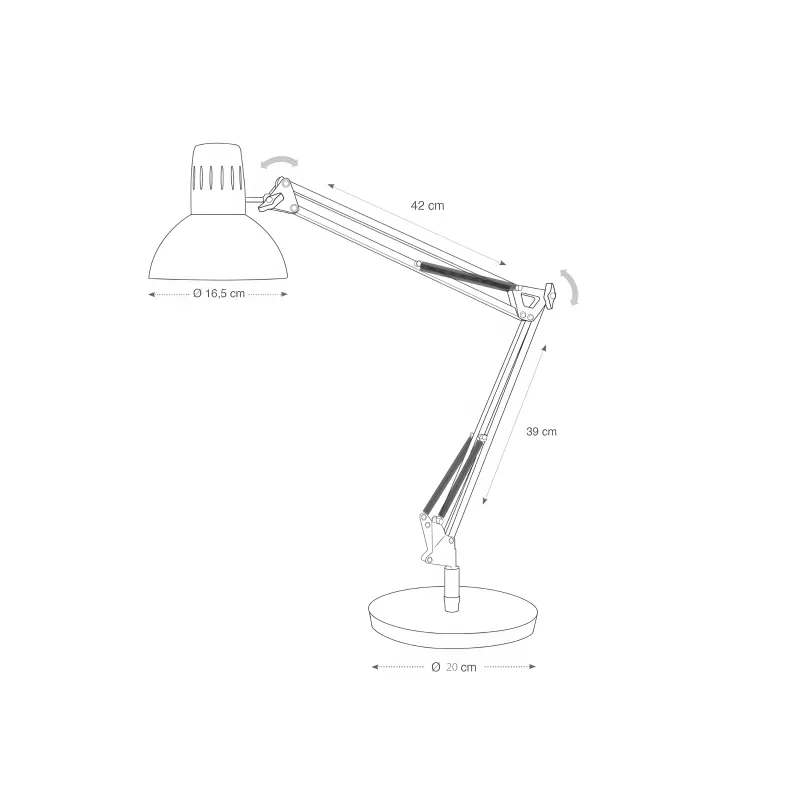 Lampe bureau architecte LED chrome