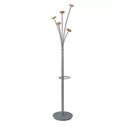 Porte manteau design gris clair & bois clair FESTY