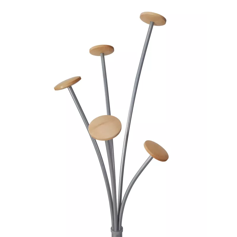 Porte manteau design gris clair & bois clair FESTY