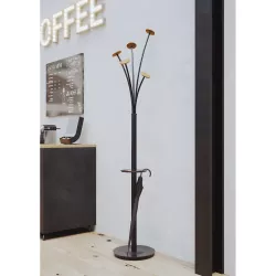 Porte manteau design noir & bois clair FESTY