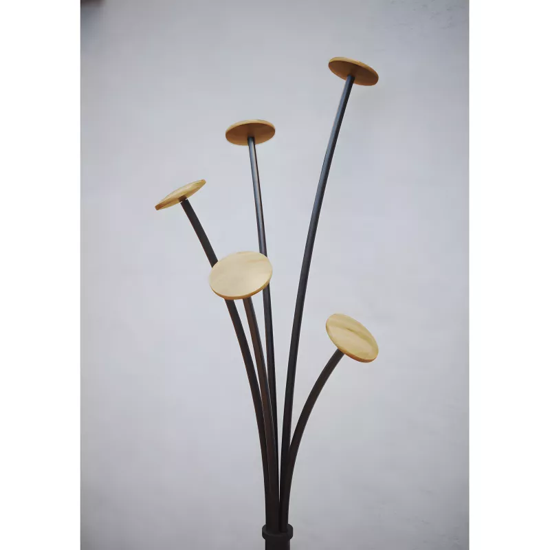 Porte manteau design noir & bois clair FESTY