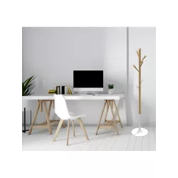 Porte manteaux design bois & blanc