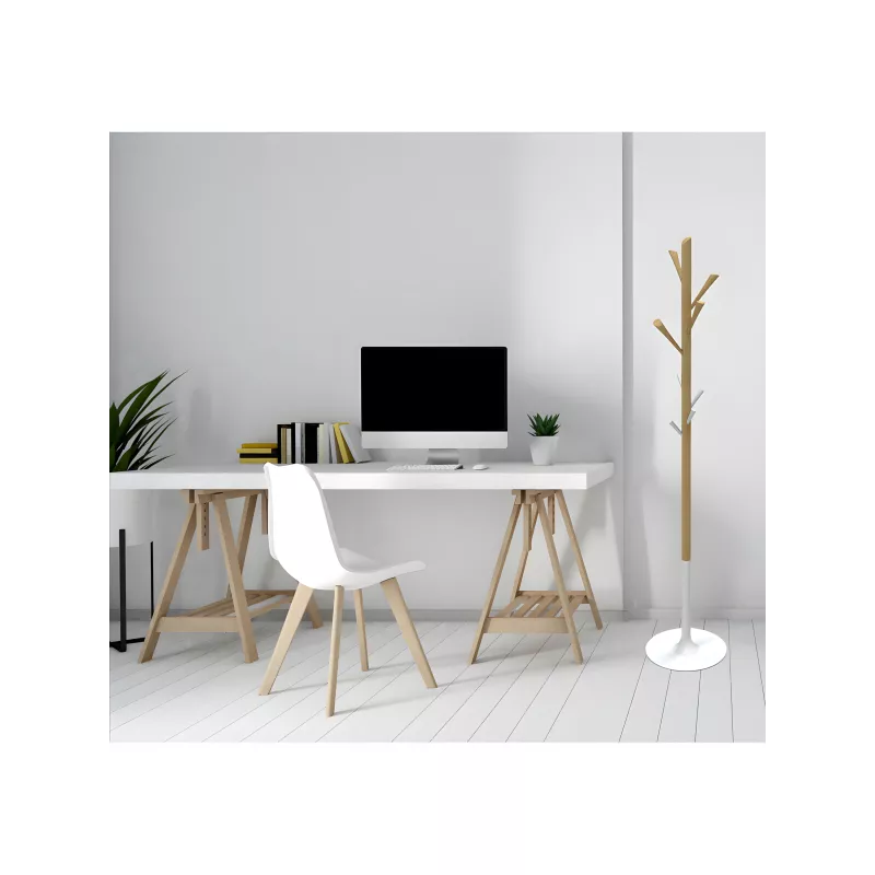 Porte manteaux design bois & blanc