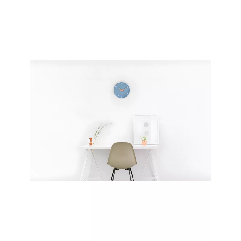 Horloge murale bois bleu