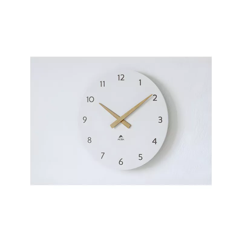 Horloge murale bois blanc