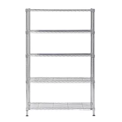 Étagère métal chromé 5 tablettes 120 cm