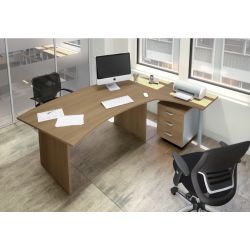 Bureau d'angle compact pied panneau avec retour So Vigo
