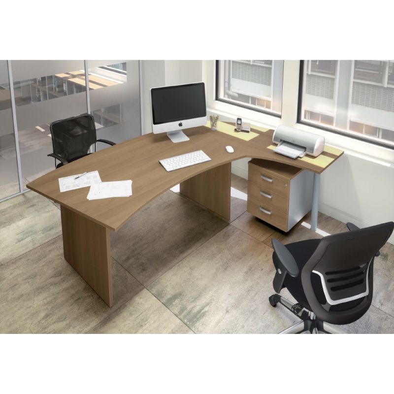 Bureau d'angle compact pied panneau avec retour So Vigo