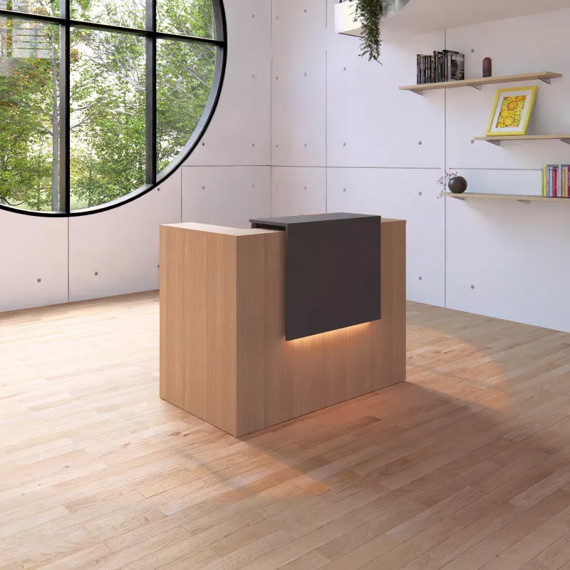 Banque d'accueil – 144 cm – réhausse 80 cm – éclairage LED – So Ragol