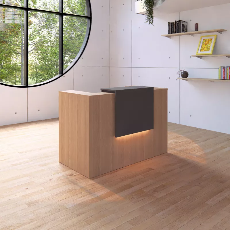 Banque d'accueil – 164 cm – réhausse 80 cm – éclairage LED – So Ragol