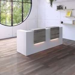 Banque d'accueil – 288 cm – 2 réhausses 80 cm – éclairage LED – So Ragol