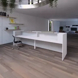 Banque d'accueil – 364 cm – 2 réhausses 80 cm – éclairage LED – So Ragol
