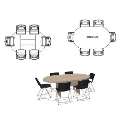 Table de réunion ovale jusqu'à 24 personnes So Cadix