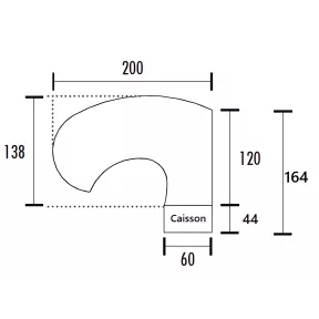 Bureau individuel forme ARC - Compact avec caisson