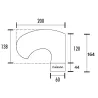 Bureau individuel forme ARC - Compact avec caisson