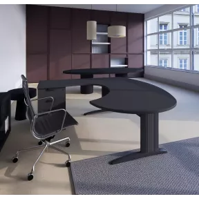 Bureau individuel forme ARC - Compact avec caisson