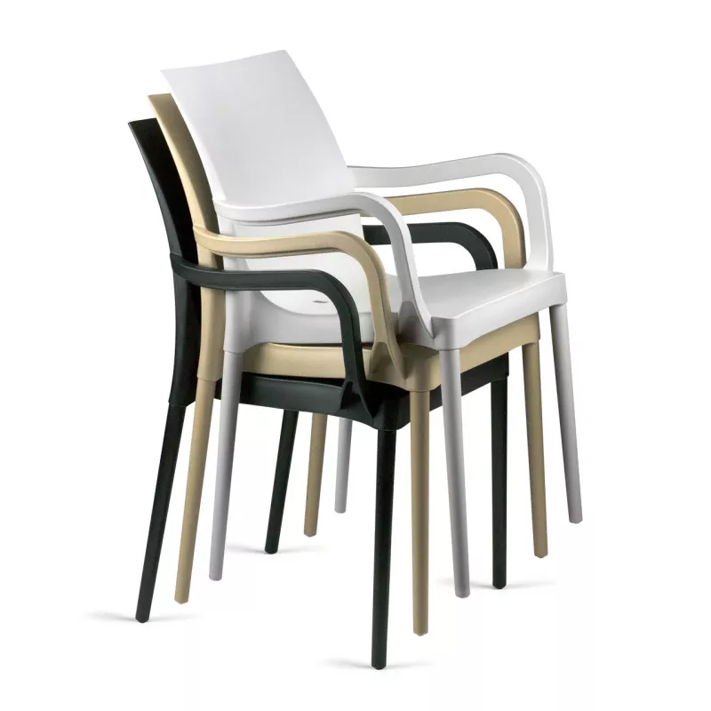 Fauteuil visiteur intérieur-extérieur empilable So Pomezia