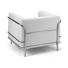 Canapé d'accueil en cuir noir ou blanc 1 place So Teramo