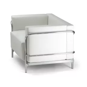 Canapé d'accueil en cuir noir ou blanc 1 place So Teramo