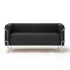 Canapé d'accueil en cuir noir ou blanc 2 places So Spinea