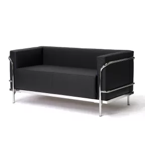 Canapé d'accueil en cuir noir ou blanc 2 places So Spinea