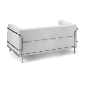 Canapé d'accueil en cuir noir ou blanc 2 places So Spinea