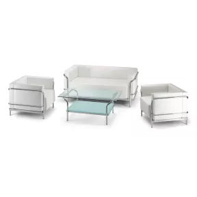 Canapé d'accueil en cuir noir ou blanc 2 places So Spinea