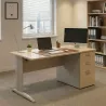 Bureau individuel sur caisson, avec passe-câbles - So Enix