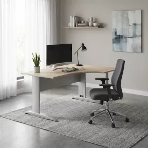 Bureau individuel compact avec piétement métallique robuste