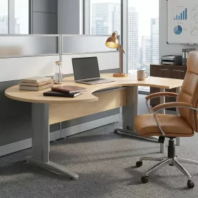 Bureau individuel compact - Réglable, goulotte