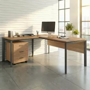 Bureau avec retour - Piètement ouvert