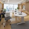 Bureau d'angle compact, avec forme & caisson hauteur - So Enix