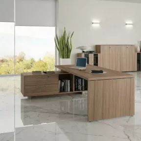 Bureau individuel So Flora - Pieds panneaux, 180 ou 210 cm