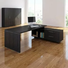 Bureau individuel So Flora - Pieds panneaux, 180 ou 210 cm