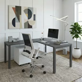 Bureau individuel avec retour - Design élégant