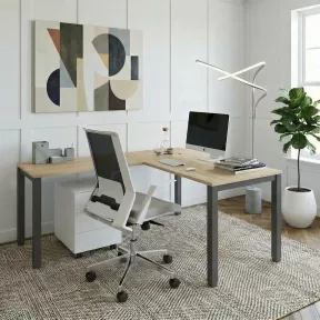 Bureau individuel avec retour - Design élégant