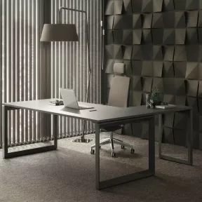 Bureau individuel avec retour, piètement fermé - So Sierro