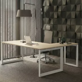 Bureau individuel avec retour, piètement fermé - So Sierro