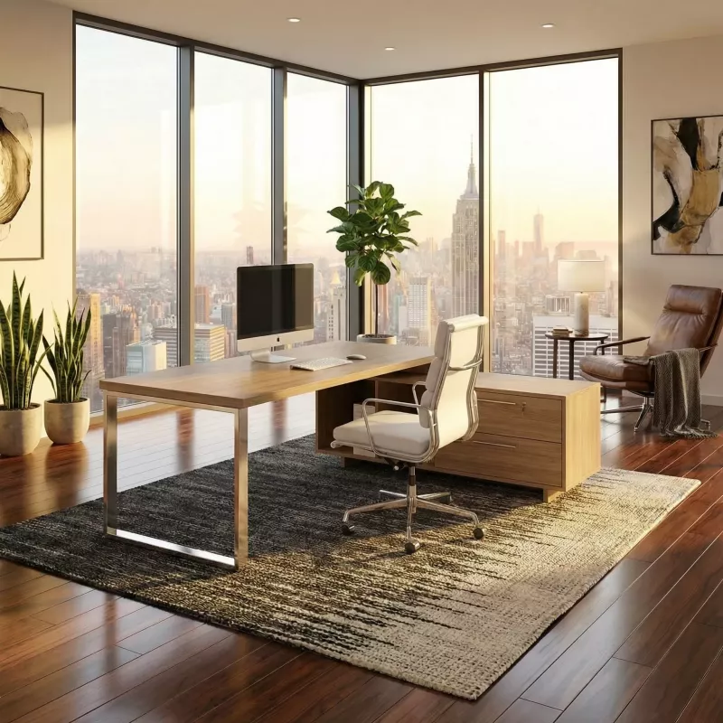 Bureau individuel sur console de rangement