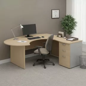 Bureau d'angle avec caisson hauteur