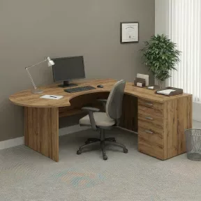 Bureau d'angle avec caisson hauteur